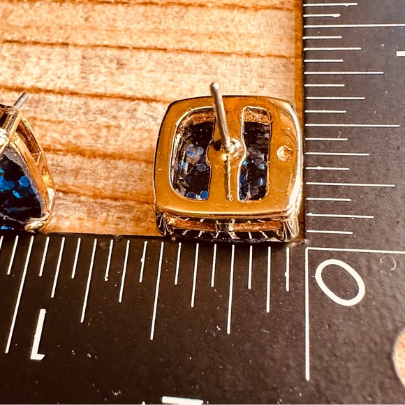 New Kate Spade - Small MultiGlitter Square Stud Earring - Picture 4 of 11